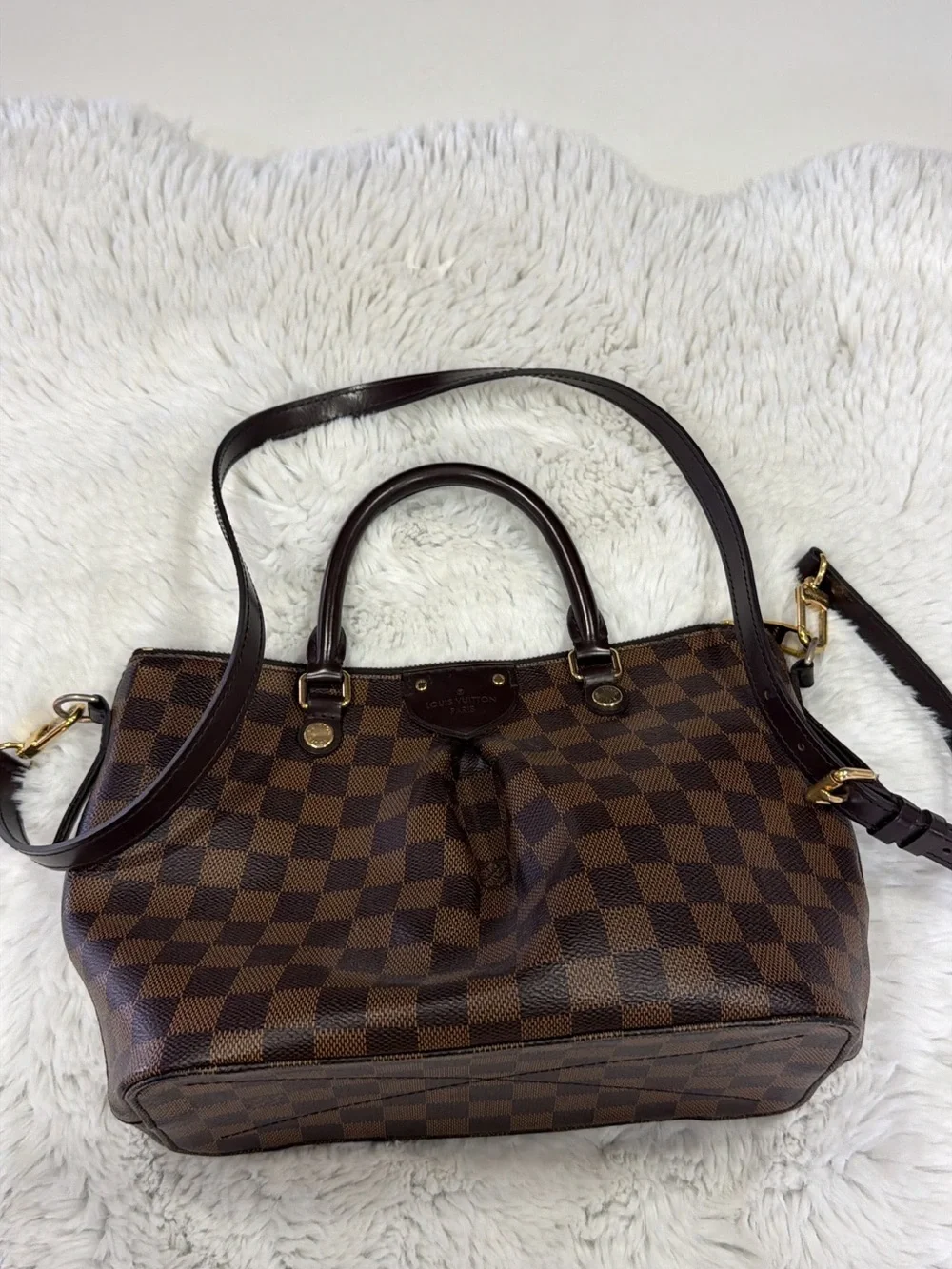 LOUIS VUITTON Damier Ebene Sienna PM Shoulder Bag